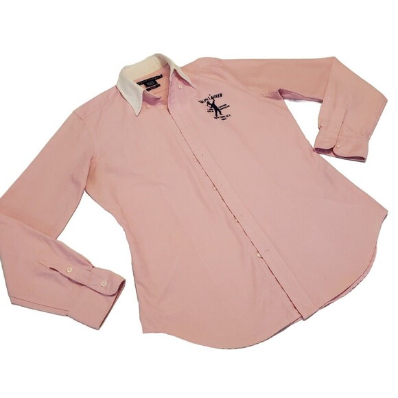 Ralph Lauren Womens Sz10 Sport Tennis Button Down Pink Spring Easter Thick - Picture 5 of 13